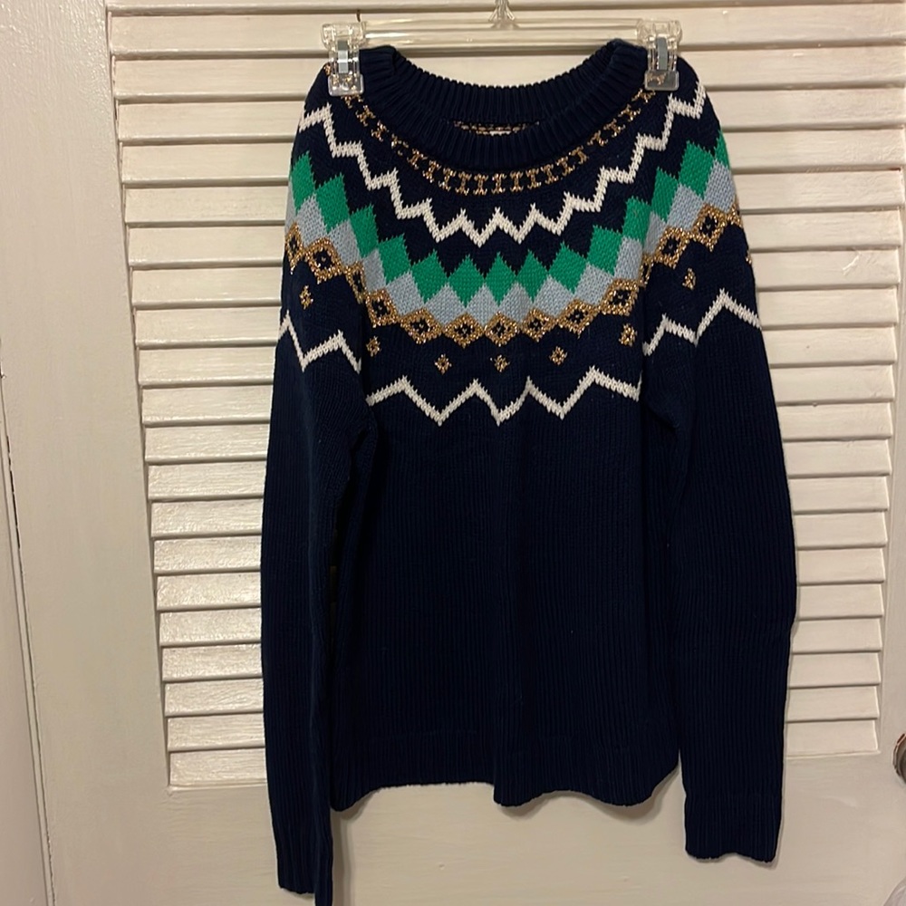 Blue fair isle sweater J Crew size Small